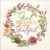 Give Thanks Be Grateful Bev Napkin