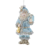 Blue & Platinum Santa Ornament