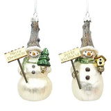 Snowman with Green Scarf Ornaments