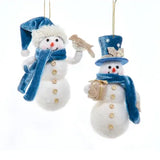 Blue Snowman Ornament