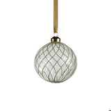 Swirl Glitter Ball Ornament-Clear w/ Gold
