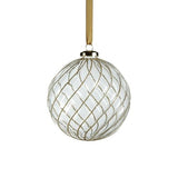 Swirl Glitter Ball Ornament-Clear w/ Gold