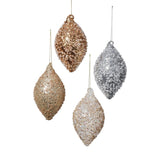 Beaded Tear Drop Glass Ornament