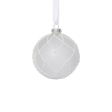 Frosted Glass Ball w/ White Glitter