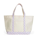 Coated Canvas With Petite Fleur Pink Trim Maxi Tote