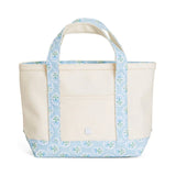 Coated Canvas With Petite Fleur Blue Trim Mini Tote