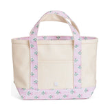 Coated Canvas With Petite Fleur Pink Trim Mini Tote