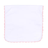 Baby Joy Pink Embroidered Burp Cloth