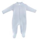 Quilted Collection Lt Blue Zipper Footie