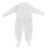Quilted Collection White Zipper Footie