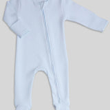 Indigo Quilted Blue Zipper Footie