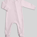 Indigo Quilted Pink Zipper Footie