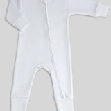 Mike Quilted White Zipper Romper