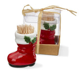 Santa Boot Toothpick Holder Set