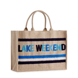 Lake Wekeend Beach Bag,Natural