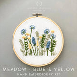 Meadow in Blue & Yellow Beginner Embroidery Kit -