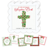 Christmas Holly Scripture Card 4x4 Flat Card With Acrylic Block Stand