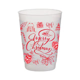 Merry Christmas Toile Frost Flex Cups