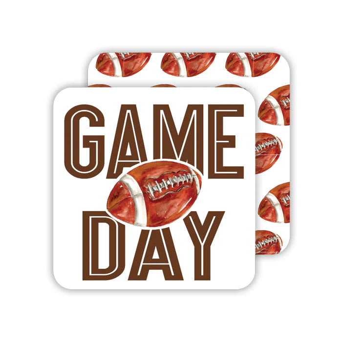 Game Day Football Handpainted Square Coasters