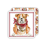 Maroon Bulldog Handpainted Square Coasters