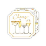 Cheers Champagne Glasses Square Coaster