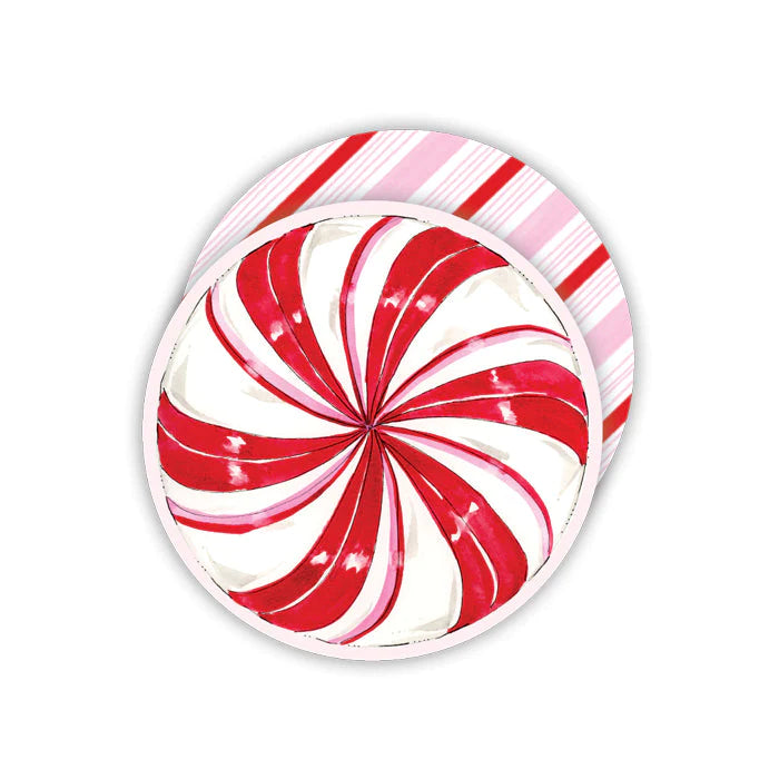 Pink Peppermint Paper Coaster