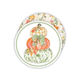 Green Chinoiserie Pumpkin Tower Round Coasters