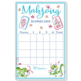 Mahjong Scorecard Butterflies & Dragons Large Notepad