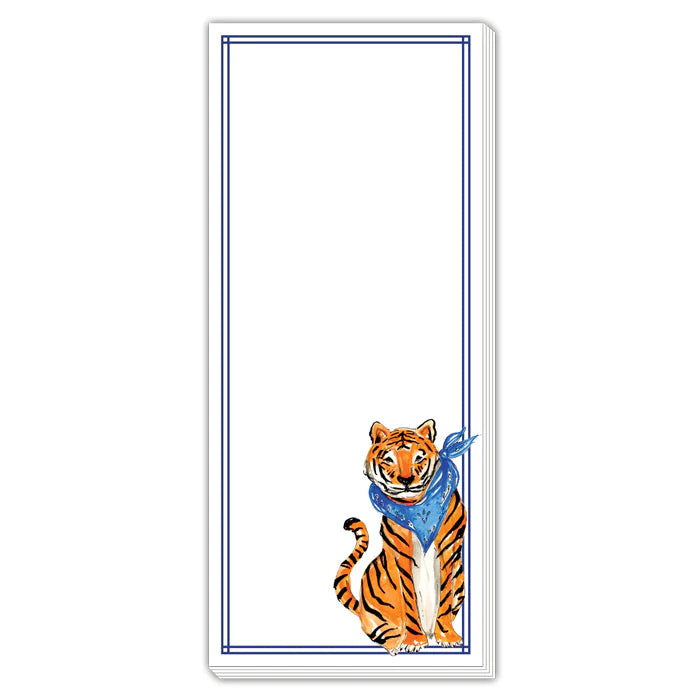 Tiger with Blue Bandana Skinny Notepad