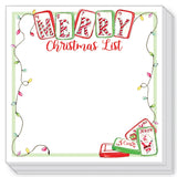 Merry Christmas List Mahjong Tiles Short Block Notepad