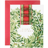 Plaid Ribbon Wreath | Christmas Card