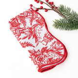 Nutcracker Toile Scalloped Dinner Napkin