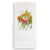 Square Vase with Flowers