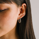 Midi Paperclip Hoop Earrings | Silver Hoops | Gold Hoops