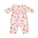 Autumn Pumpkins Pink Ruffle Sleeve Romper