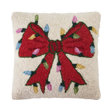 Christmas Lights Bow Pillow