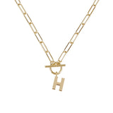 Toggle Initial Necklace In Gold