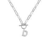 Toggle Initial Necklace In Silver