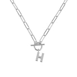 Toggle Initial Necklace In Silver