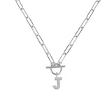 Toggle Initial Necklace In Silver