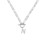 Toggle Initial Necklace In Silver