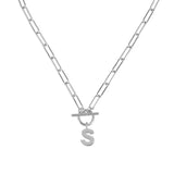 Toggle Initial Necklace In Silver