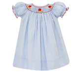 Apples & Pencils Light Blue Gingham Dress