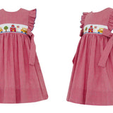 Back to School Red Gingham Bow Dress