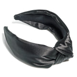 Black Satin Knotted Headband