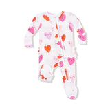 Happy Hearts 2 Way Zipper Ruffle Footie