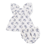 Belle Rosette Dot V-Neck Dress and Bloomer