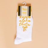 Sorority Embroidered Crew Socks