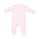 Ballet Shoes Ribbon Stripe - Kimono Ruffle Snap Footie