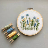 Meadow in Blue & Yellow Beginner Embroidery Kit -